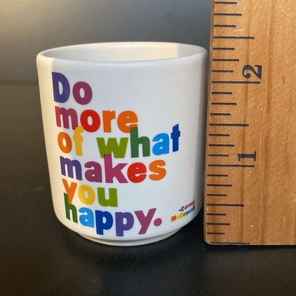 Quotables Mini Mug "Do More Of What Makes Happy" Raindow Espresso Cup - Picture 6 of 7
